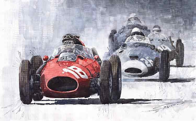 Red Car Ferrari D246 1958 Monza Phill Hill