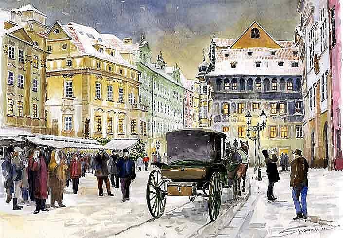 Prague Old Town Square Winterv