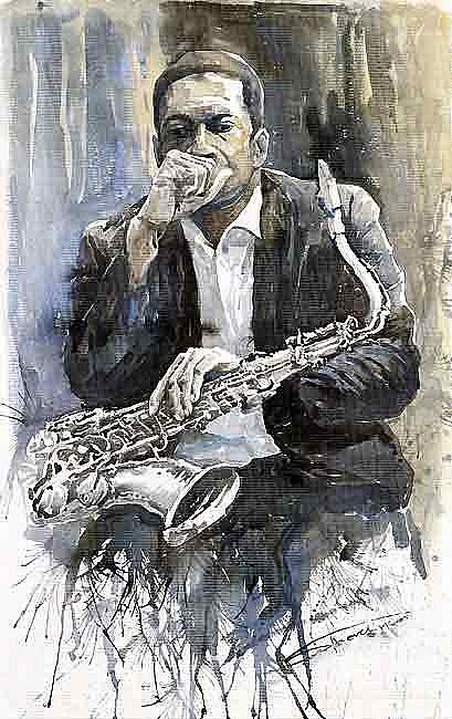 Jazz Saxophonist John Coltrane yellow