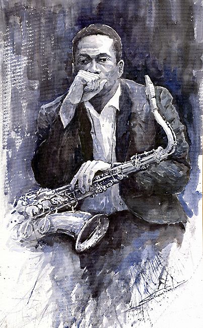 Jazz Saxophonist John Coltrane black
