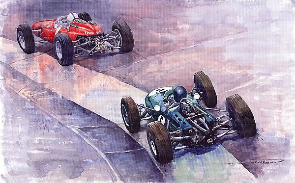 Ferrari 158 vs Brabham Climax German GP 1964