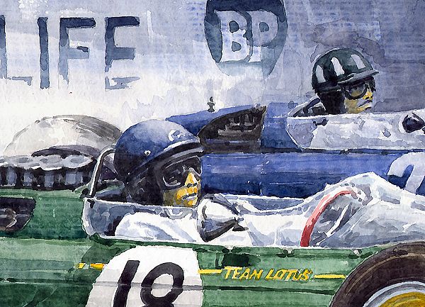 Franch GP 1963 Start Lotus vs BRM