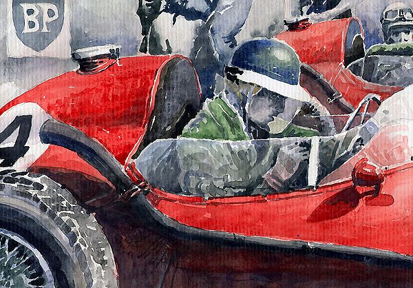 See closer to detail of picture Ferrari Dino 246 F1 1958 Mike Hawthorn