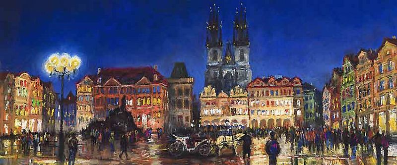 Prague Old Town Square Night Light