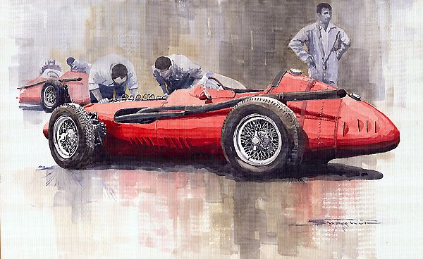 Final check before the start Maserati 250 F 1957