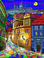 Prague Old Street Night Light