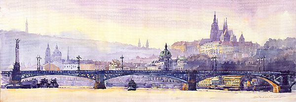 Praha panorama Cechuv most