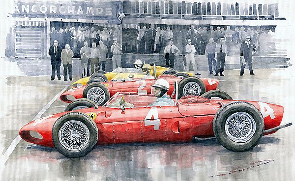 1961 Ferrari 156 Sharknose Belgian GP Phil Hill, Wolfgang von Trips,Olivier Gendebien