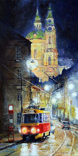Midnight Tram  Prague  Karmelitska str