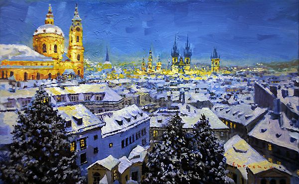 Prague After Snowfall