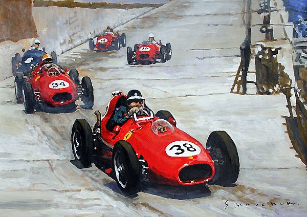 1958 Monaco GP 38 Ferrari D246 Hawthorn 34 Ferrari D246 Musso 8 BRM P25 Shell 40 Ferrari 156 Wolfgang von Trips