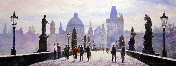 Morning Charles Bridge Prague