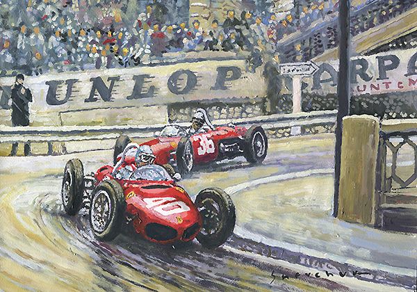 1961 Monaco GP Ferrari 156 #40 Trips #36 Ginther