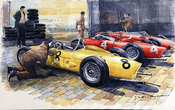 1961 Sp Francorchamps Ferrari garage Ferrari 156 Sharknose