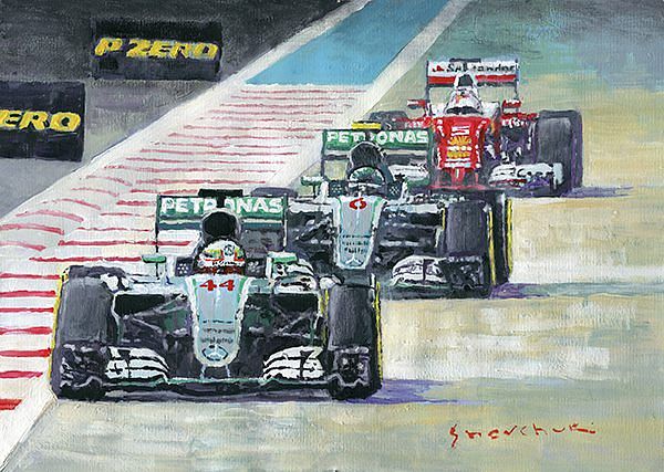 2016 Abu Dhabi GP Mercedes F1 W07 H Hamiltom Rosberg Ferrari SF 16H Vettel