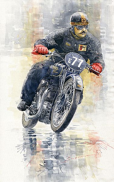 1934 Rudge Ulster Grand Prix Model Driver Karel Kupka.