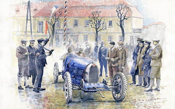1926 Zbraslav Jiloviste Start Bugatti T35B Cenek Junek Elisabeth Junek