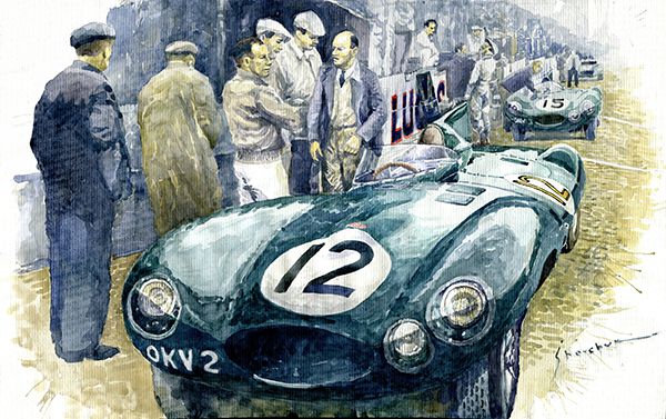 1954 Le Mans 24 Jaguar D type Short Nose Stirling Moss Peter Walker