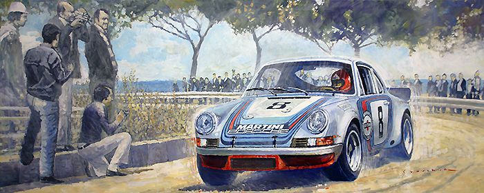 1973 Targa Floria Porsche 911 Carrera RSR Martini Racing Lennep Muller winner