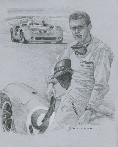 1966 Riverside Raceway California Lola T70 # 9 Steve McQueen