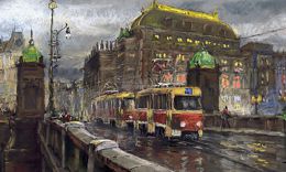Pastel Cityscape Paintings